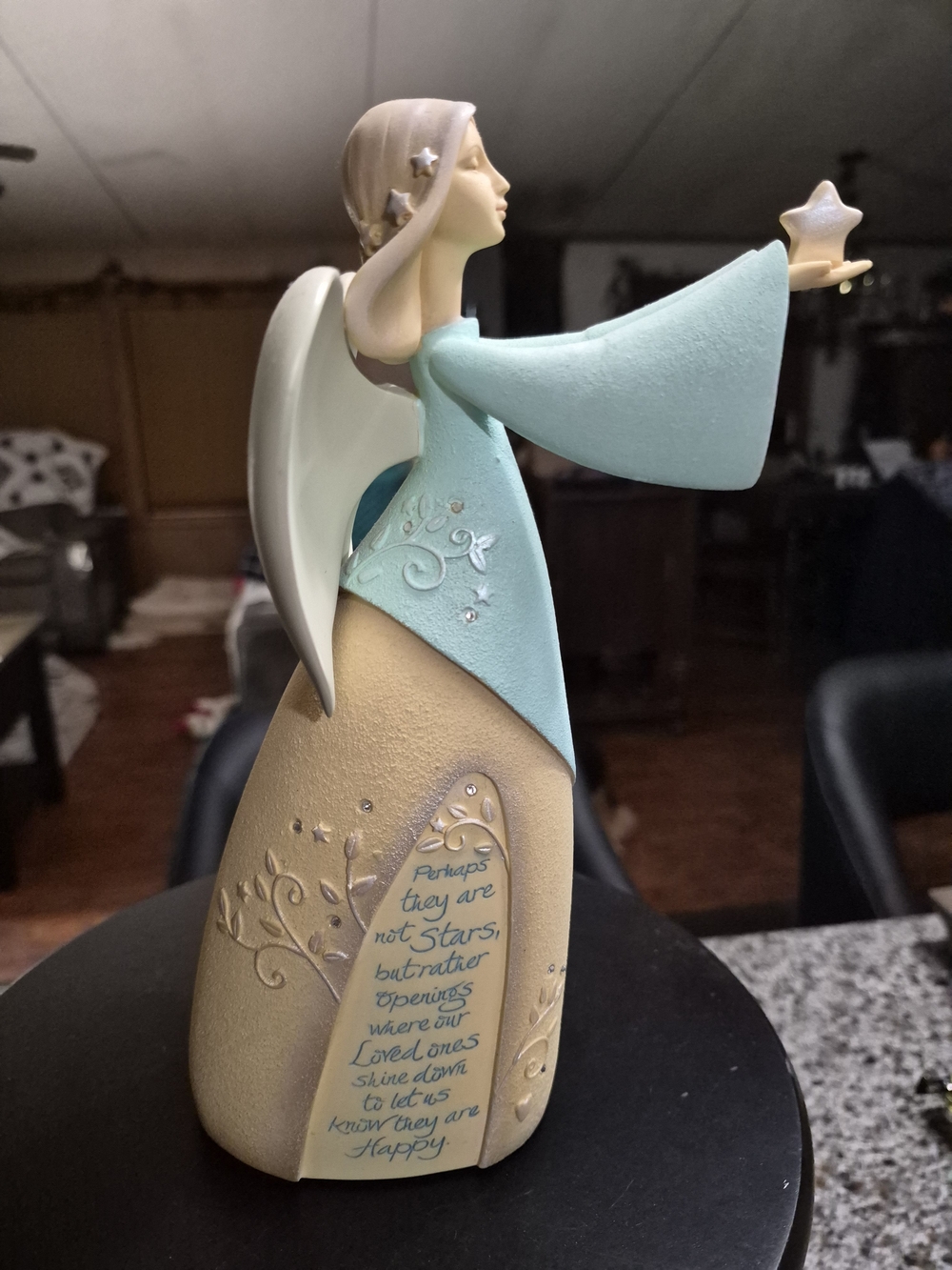 Enesco Light Blue and Cream Angel Figurine with Star